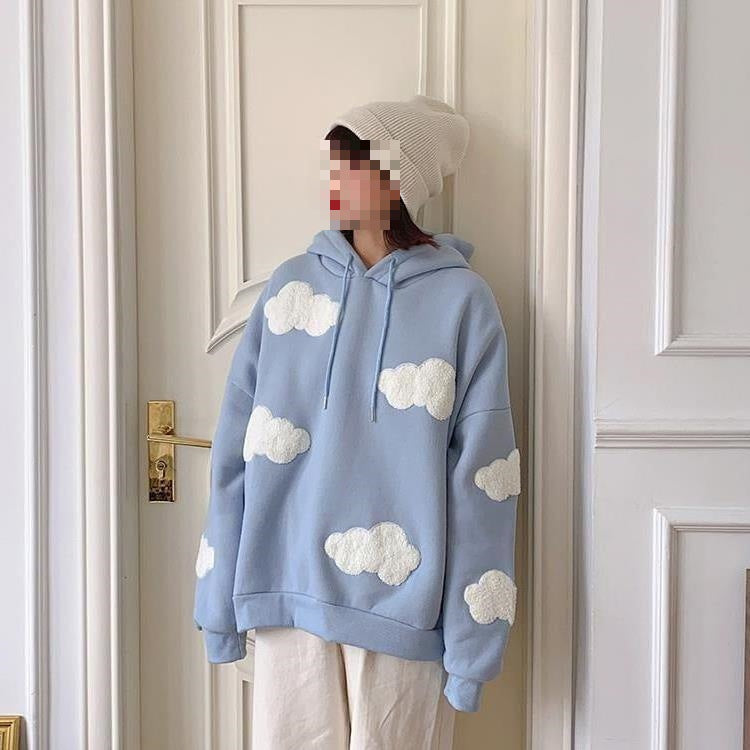 Blue Sky And White Clouds Design Loose And Youthful Top