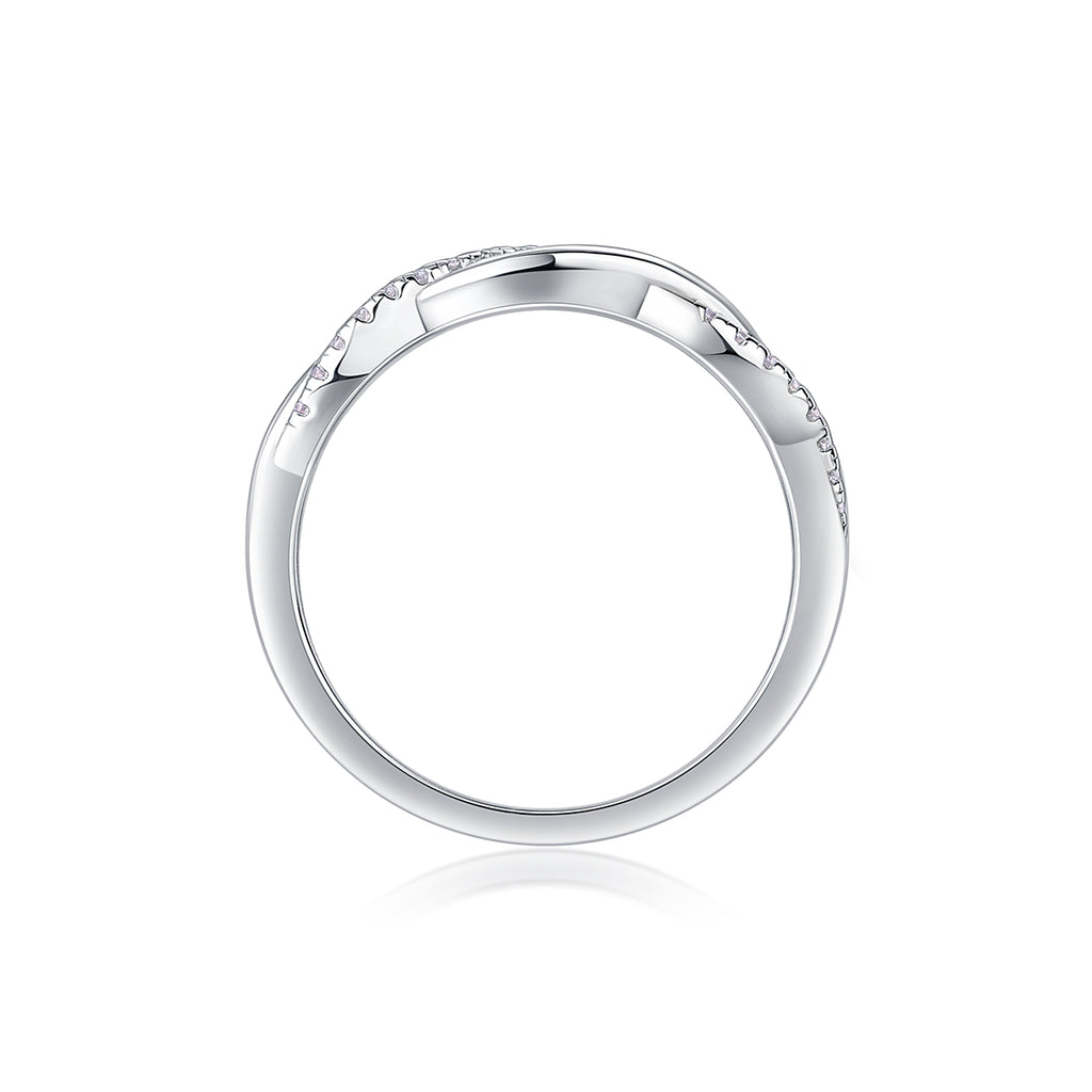 Twin - Set With Top-quality Moissanite S925, Silver And Platinum-plated Diamond Wedding Ring. The Ring Can Be Inspected With A Diamond Pen