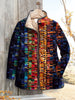 New Women's Fashion Cotton-padded Jacket Flower Digital Printing