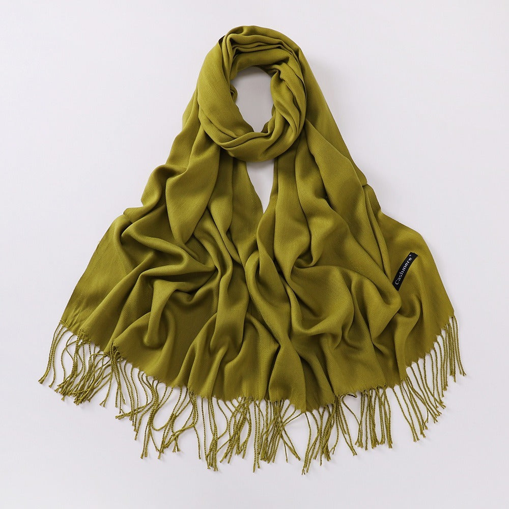 Autumn And Winter Cashmere-like Solid Color Long Scarf