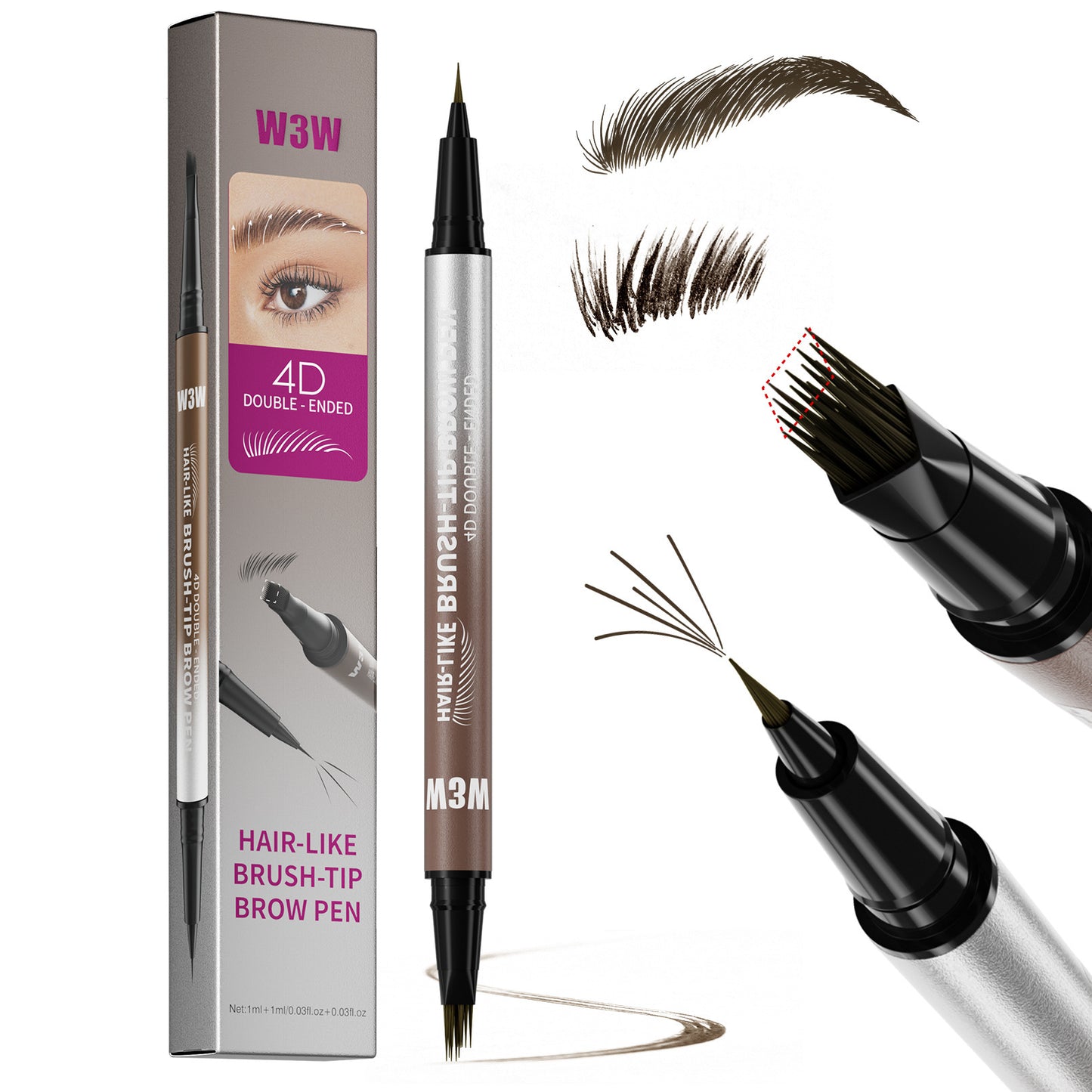 Waterproof Sweat-proof Smudge-proof Double-ended Eyebrow Pencil