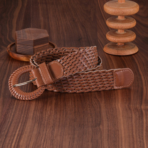 Fashion New Women's Handmade Woven Leather Belt