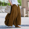 Women Bohemian Beach A-Line Dress Elastic Waist Flowy Long Maxi Skirt With Pockets