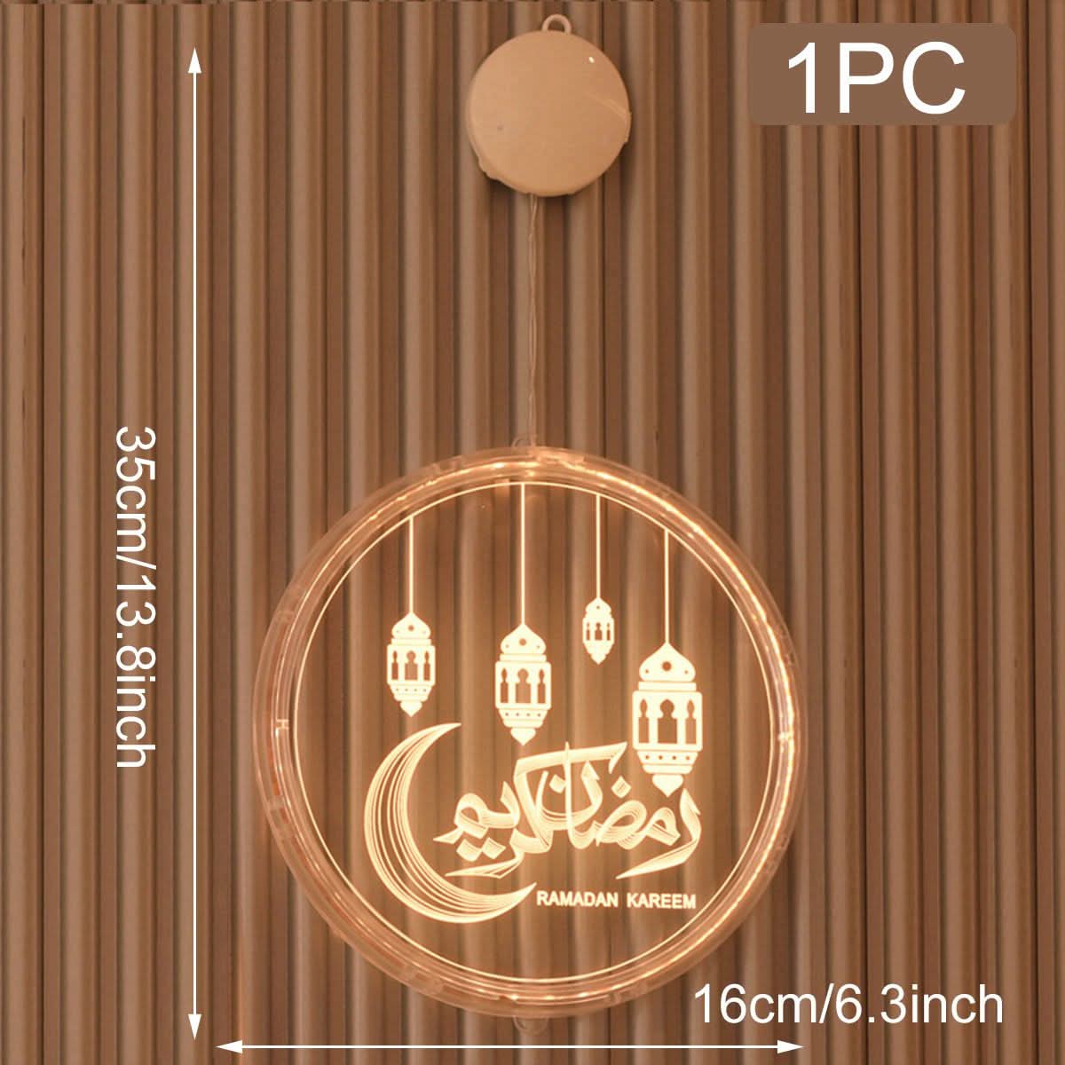 EID Mubarak Moon Star Christmas Garland LED Curtain String - Eshtree