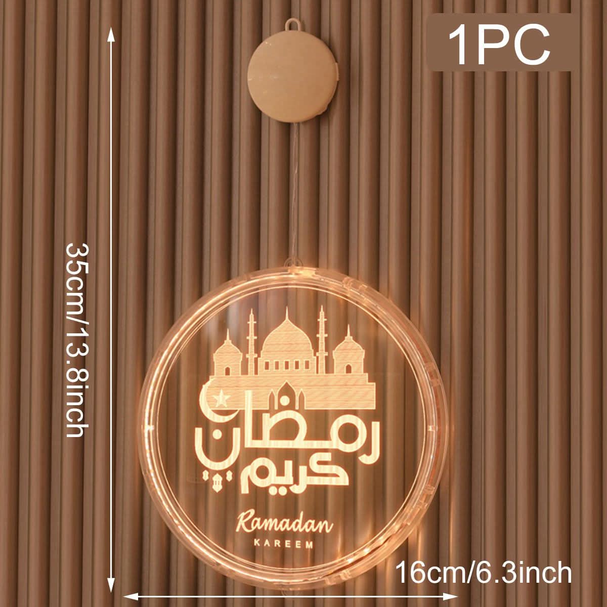 EID Mubarak Moon Star Christmas Garland LED Curtain String - Eshtree