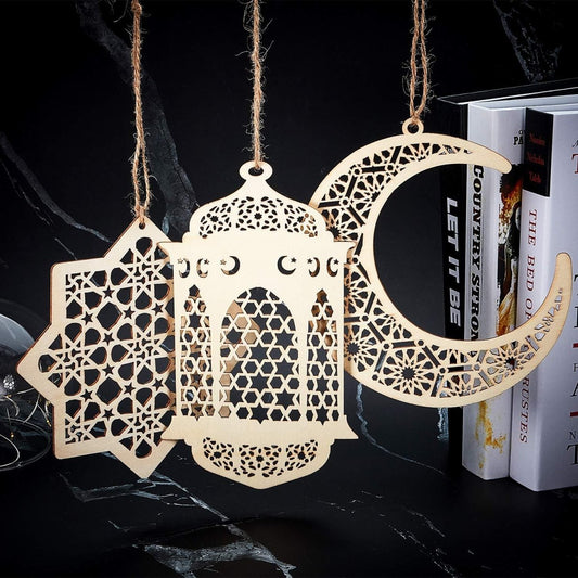 Eid Mubarak Pendant Desktop Wooden Decorative Ornament - Eshtree