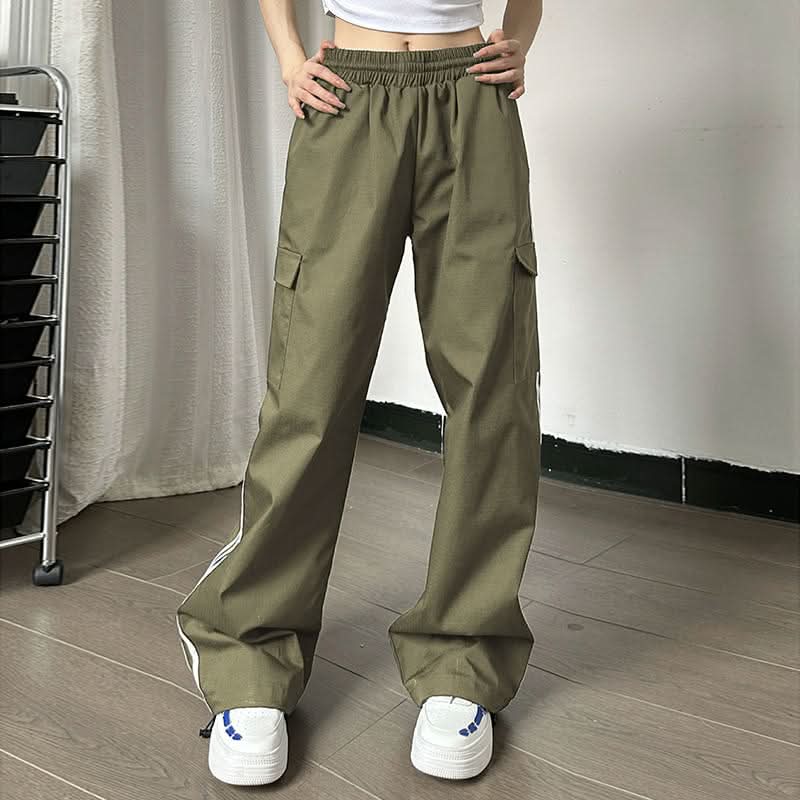 Elastic High Waisted Drawstring Casual Pants For Women - Eshtree