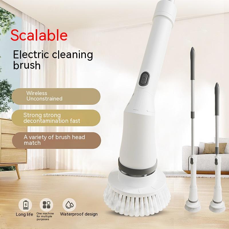Electric Scrubber Cleaning Wall Long Handle Elbow Telescopic Multifunction Cleaning Brush - Eshtree