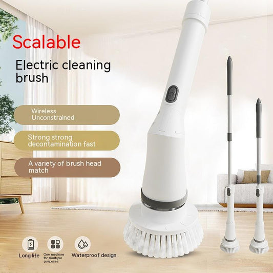Electric Scrubber Cleaning Wall Long Handle Elbow Telescopic Multifunction Cleaning Brush - Eshtree