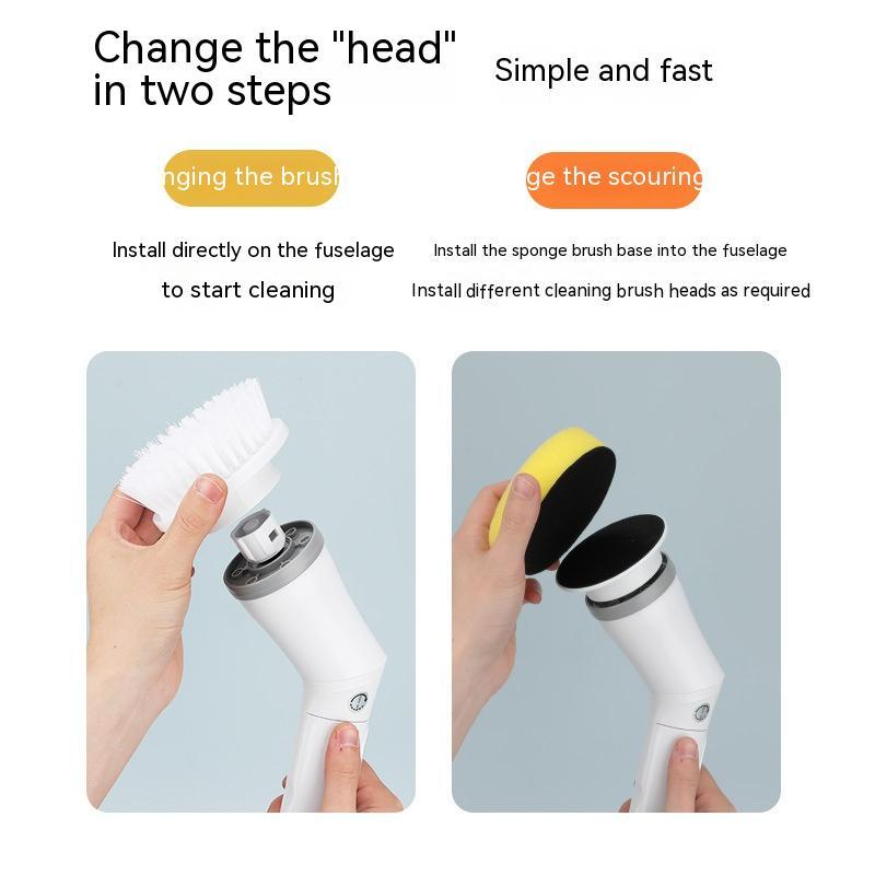 Electric Scrubber Cleaning Wall Long Handle Elbow Telescopic Multifunction Cleaning Brush - Eshtree