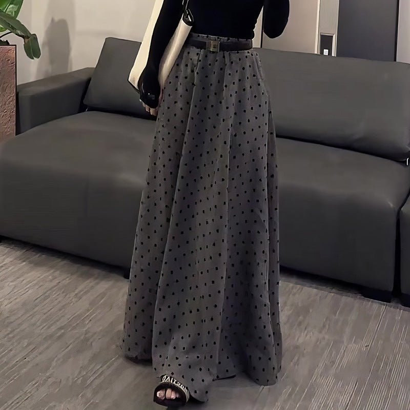 Elegant, A - line Maxi Skirt In A Vintage Gray Tone - Eshtree