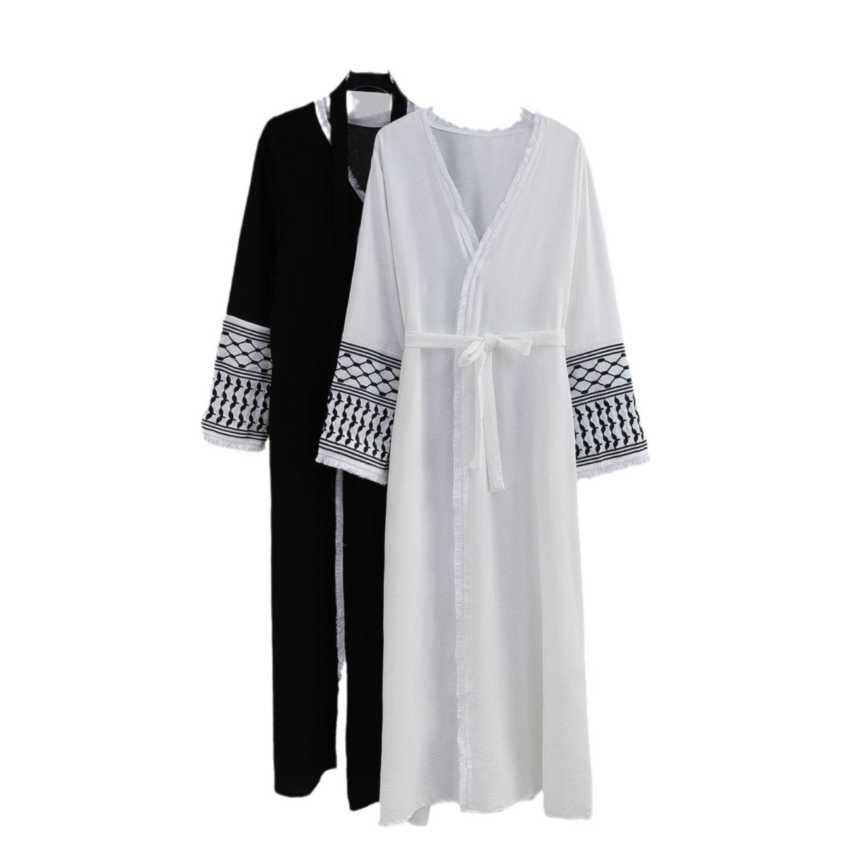 Elegant Cardigan Embroidered Muslim Dress Women's Robe - Eshtree