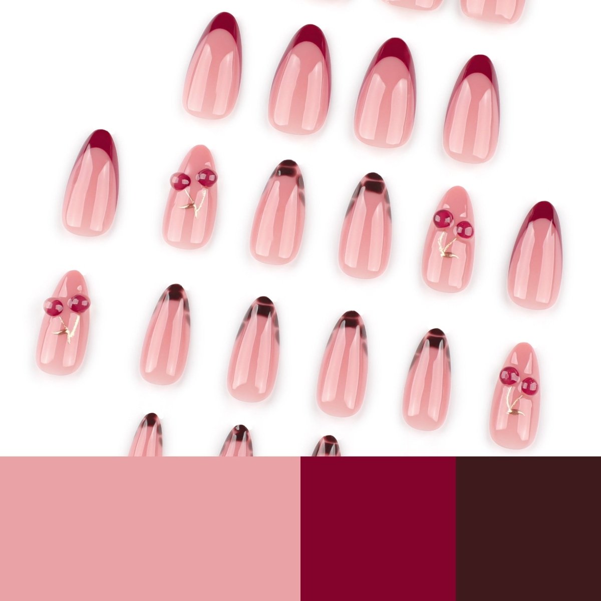 European And American Wear Nail Almond Nail Cherry Nail Tips - Eshtree