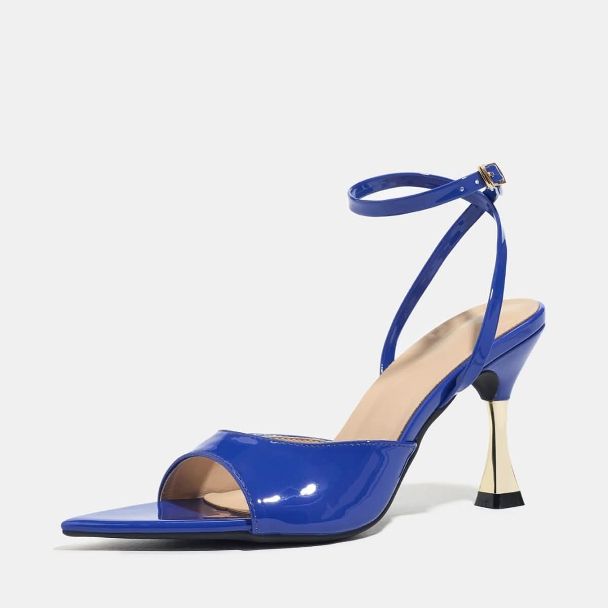 European And American Women's Patent Leather Single - band Pointed Stiletto High - heel Sandals - Eshtree