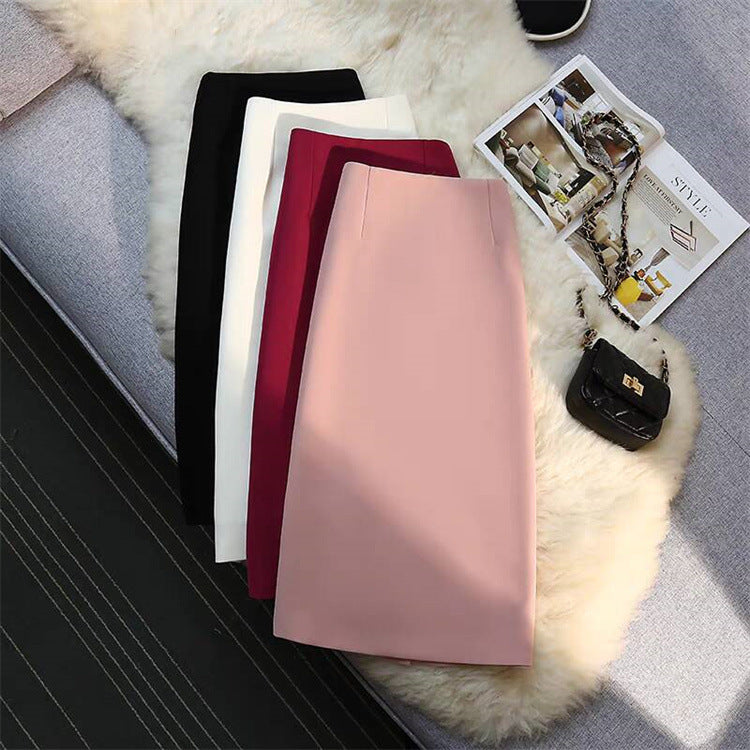 Women's Mid-length Straight Skirt Draping Effect