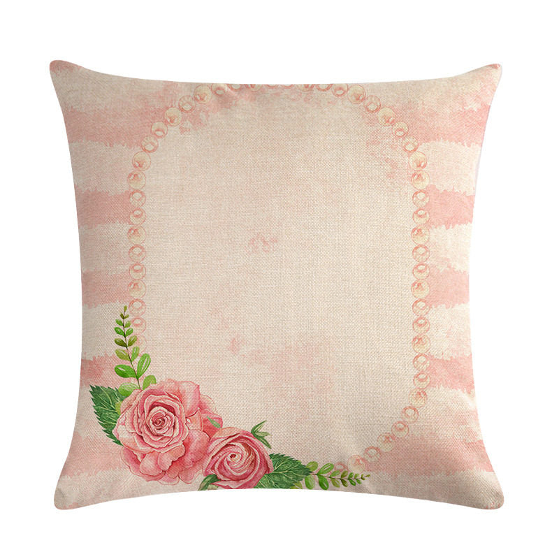 Floral Cushion Cover Cotton Linen Pillowcase