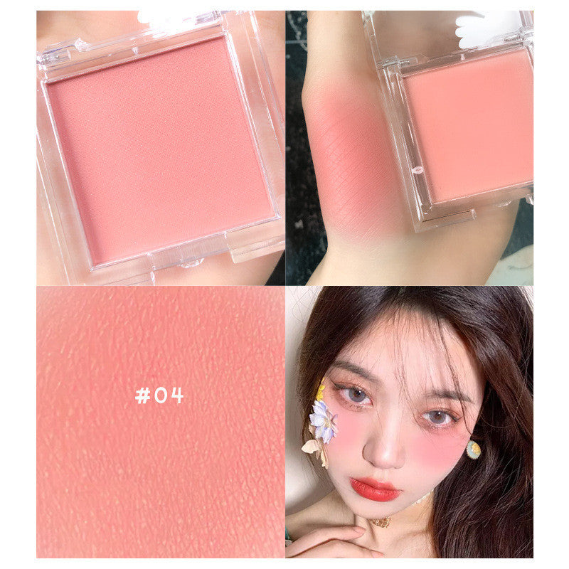 Matte And Long-lasting Non-flying Powder Blush With White Color