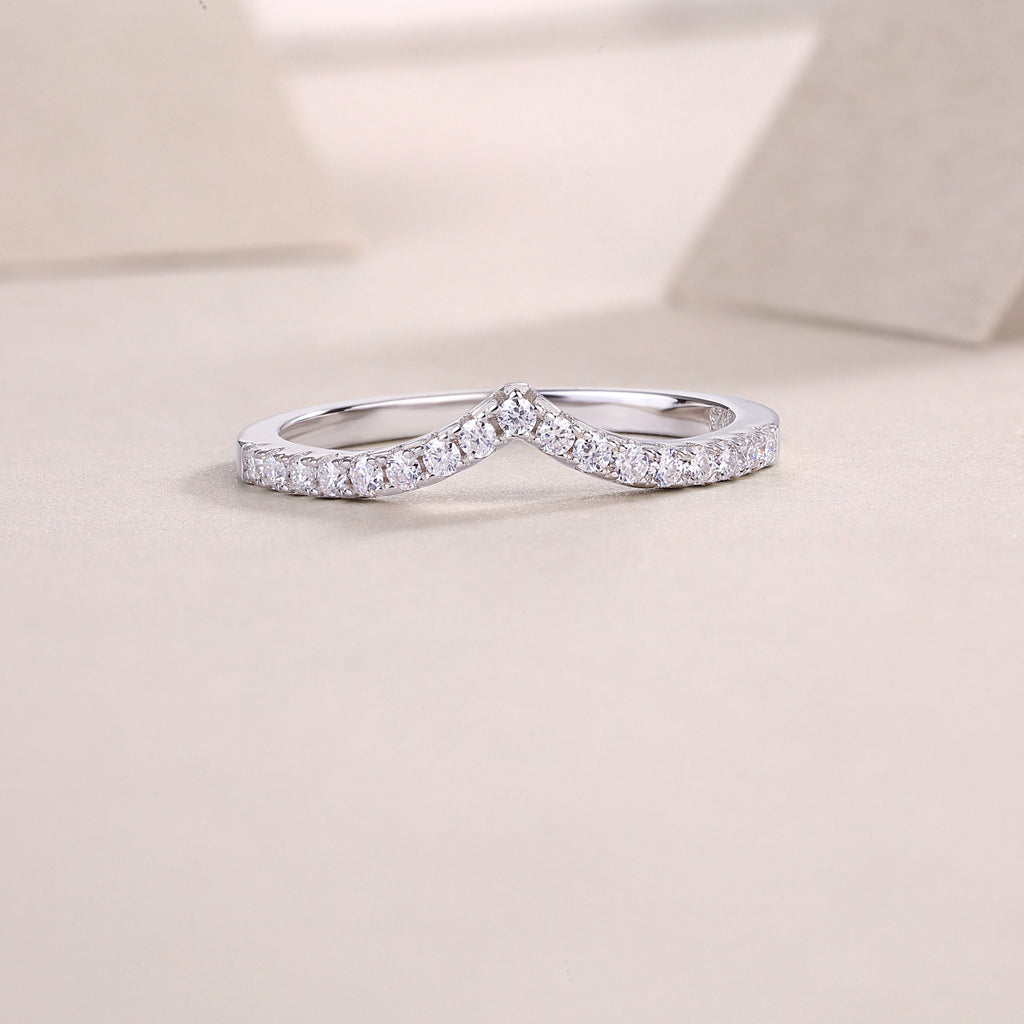 Embrace - A Wedding Ring Set With Top-quality Moissanite S925 Silver And Platinum-plated Diamond Can Be Inspected With A Diamond Pen
