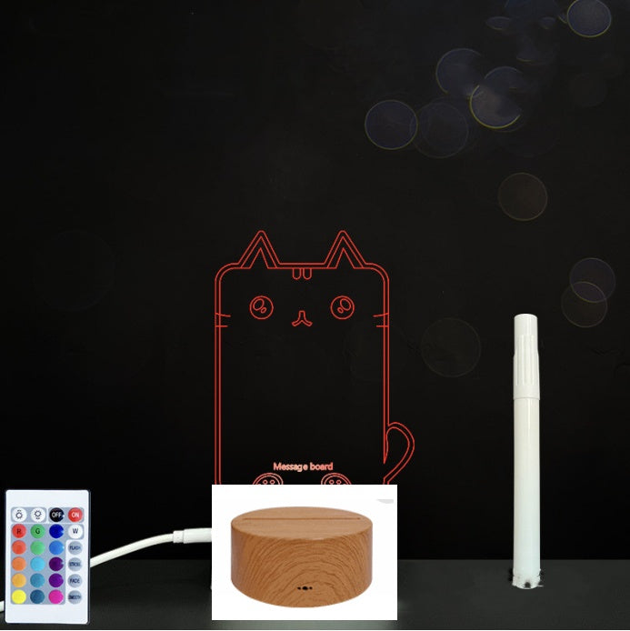 لوحة أكريليك ثلاثية الأبعاد مع إضاءة LED للوحة رسائل بخط اليد