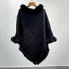 Fur Collar Oversized Knit Pullover Shawl Cloak