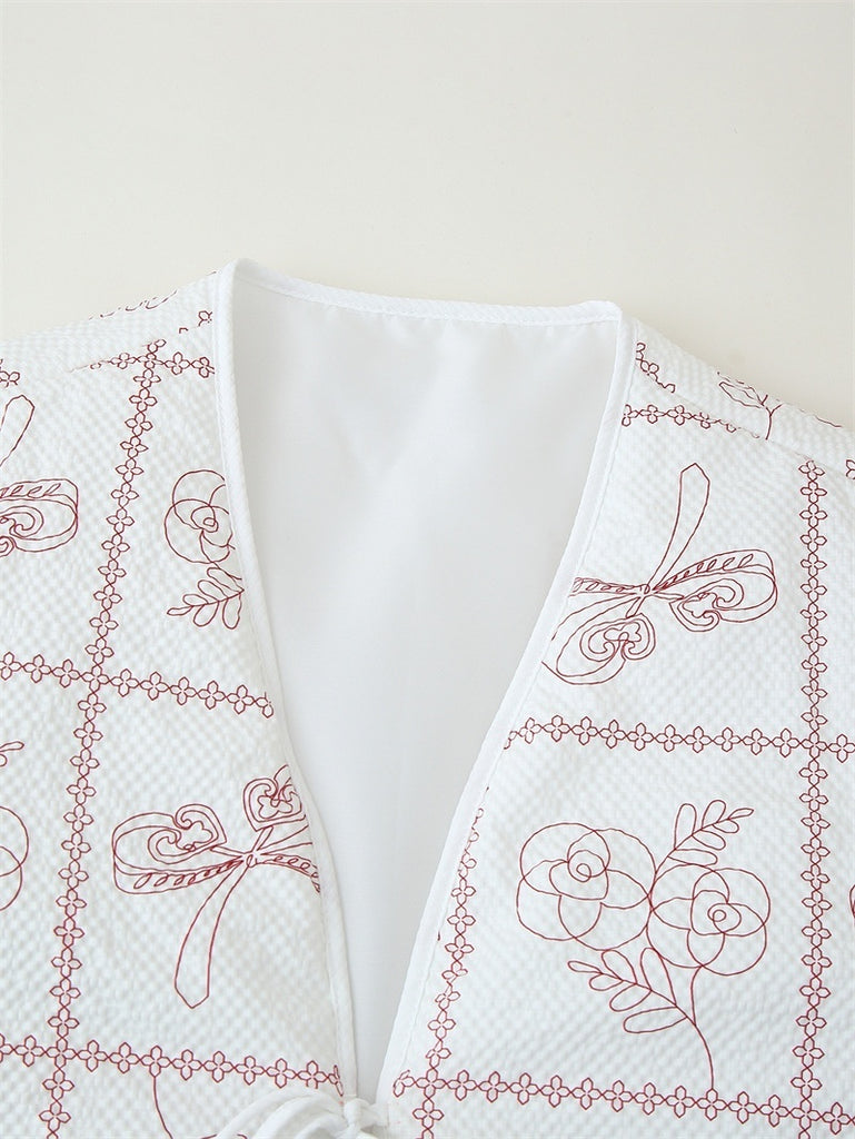 Retro Texture Printed Cotton-padded Jacket Coat