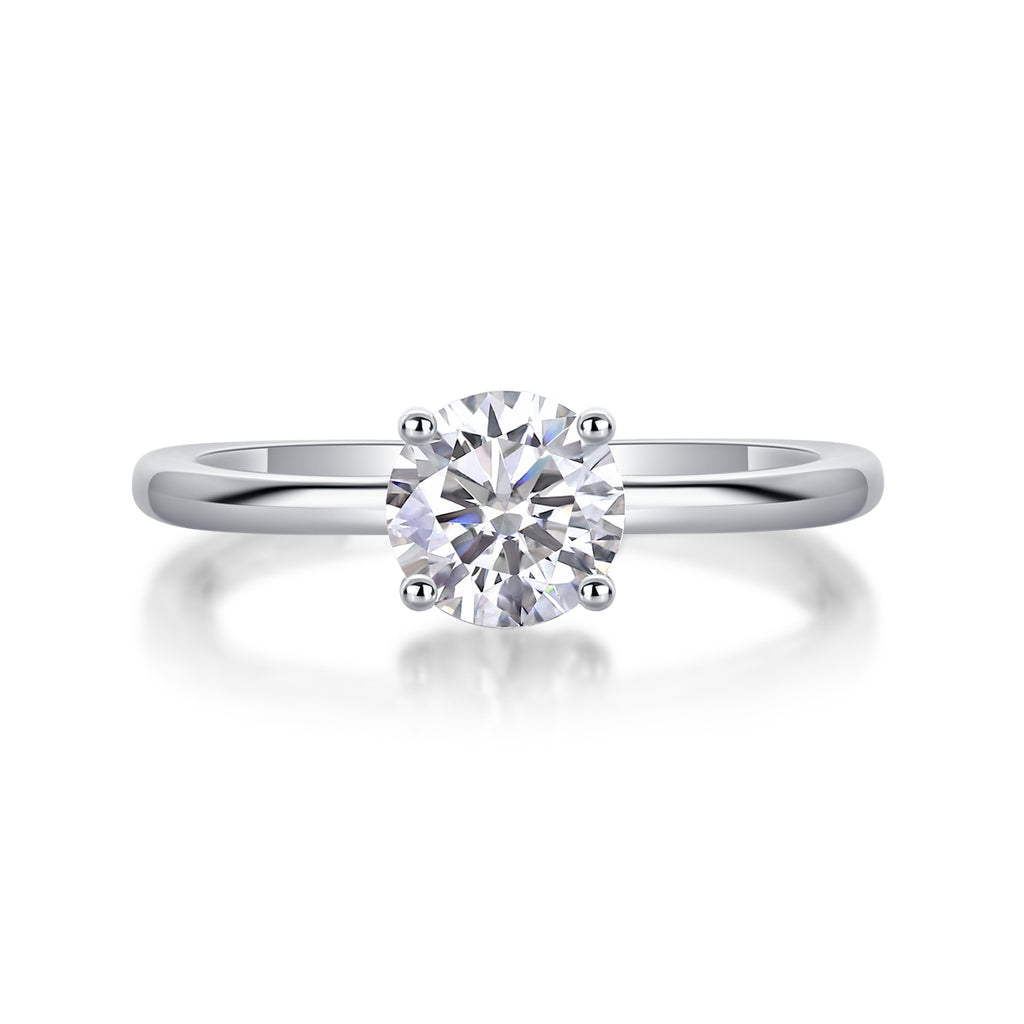 Love Words - A Wedding Ring Set With Top-quality Heart-shaped Moissanite S925 In Silver And Platinum-plated. The Ring Can Be Tested With A Diamond Pen