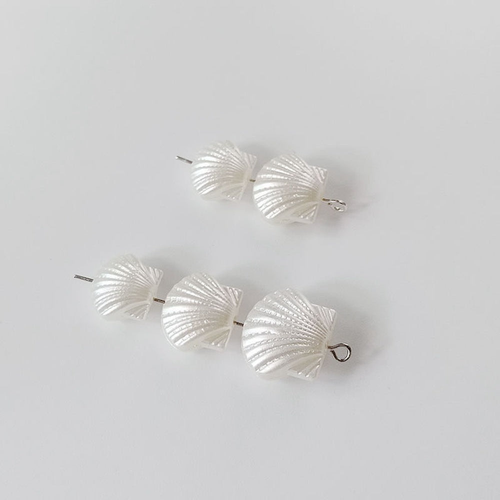 Pearl Perforated Beige Shell Shape Bracelet Spacer Handmade Accessories Beaded