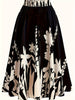 Elegant Chinese Style 3D Digital Printing Plant Flower Elegant Women's Skirt