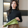 Fleece-lined Thickened Bottoming Shirt Women's Half High-necked