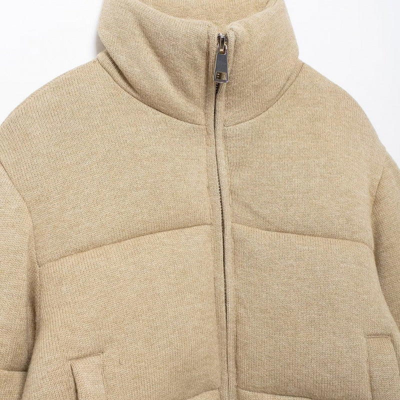 European And American Fashion Stand Collar Long Sleeve Cotton Jacket Coat