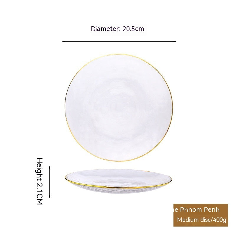 Phnom Penh Fruit Plate Creative Set Glass Plate Household