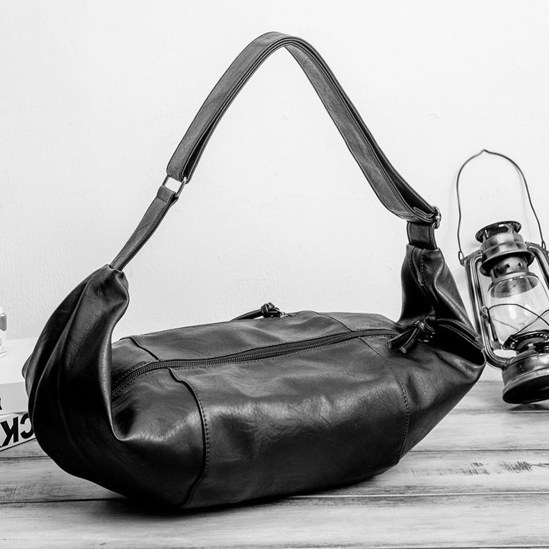 Large New Men's Soft Leather Crossbody Casual Travel Bag