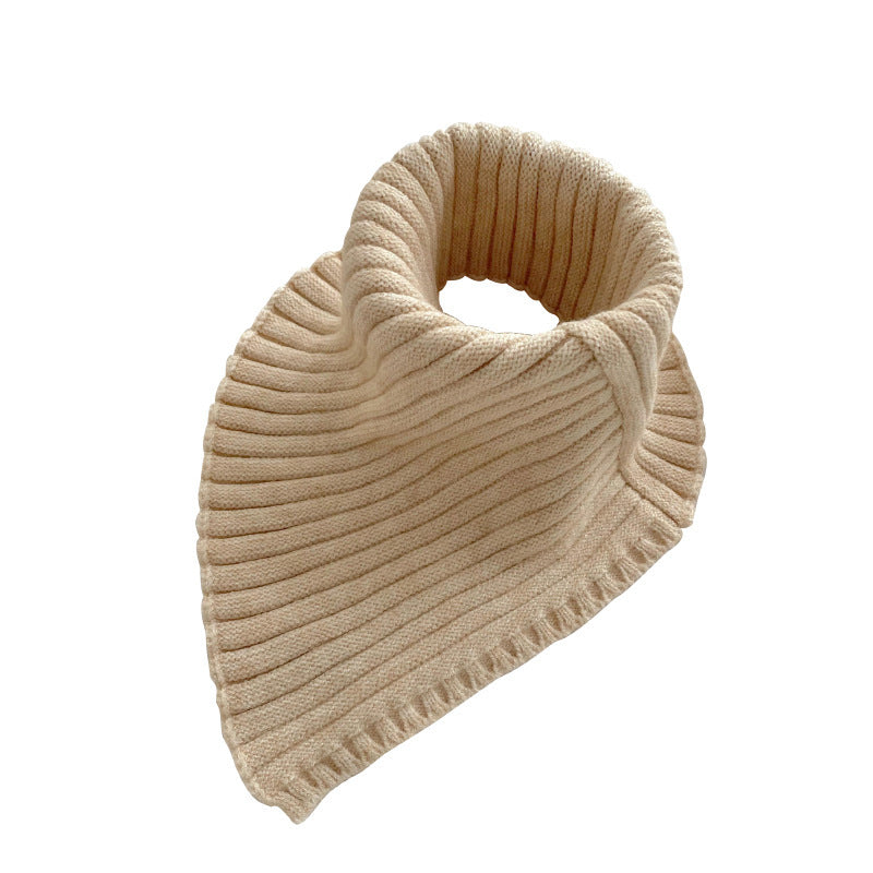 Knitting Bandana Versatile Pure Color Warm Keeping Neck Protector