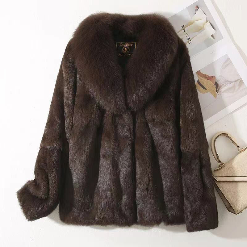 Fur Fur Rabbit Fur Coat FallWinter Slim
