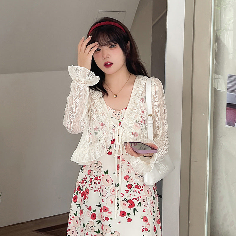 Women's Temperament Knee-length Floral Dresses
