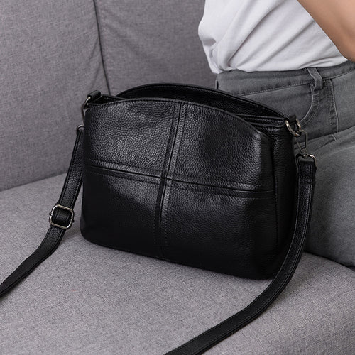 Pure Cowhide Handbag Genuine Leather Women's Simple Shoulder Crossbody Bag