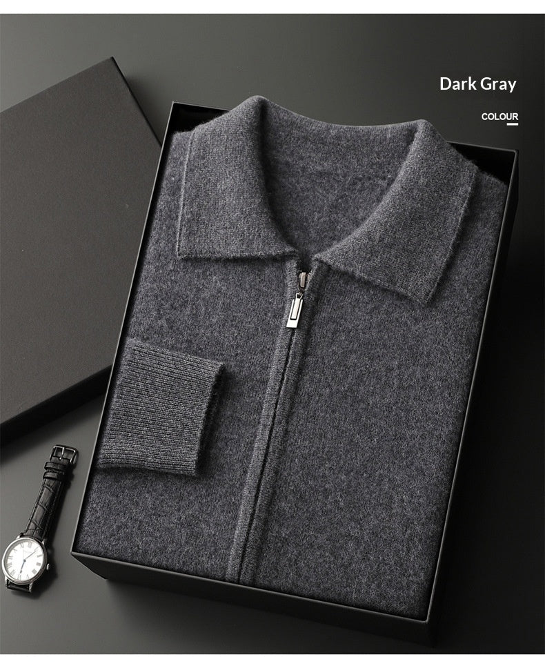 Men's Solid-Color Warm Knitted Cardigan