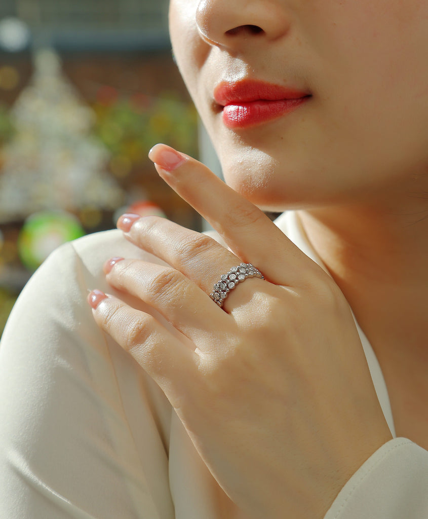 The Most Beautiful Star - A Wedding Ring Set With Top-quality Moissanite S925 Silver And Platinum-plated Diamond Can Be Tested With A Diamond Pen