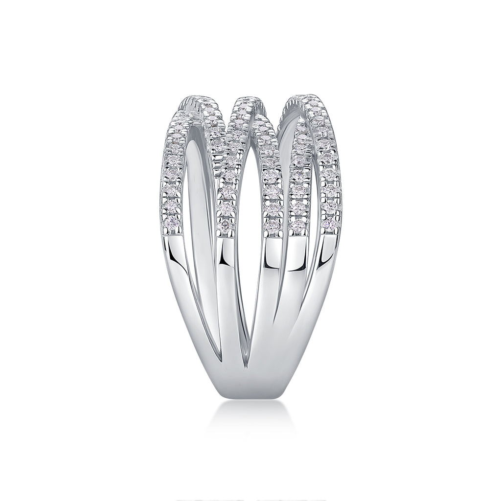 The Communication Star - Set With Top-quality Moissanite S925 Silver And Platinum-plated Diamond Wedding Ring Can Be Inspected With A Diamond Pen