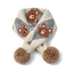 Cartoon Bear Rabbit Piercing Rabbit Hair Ball Knitted Wool Scarf