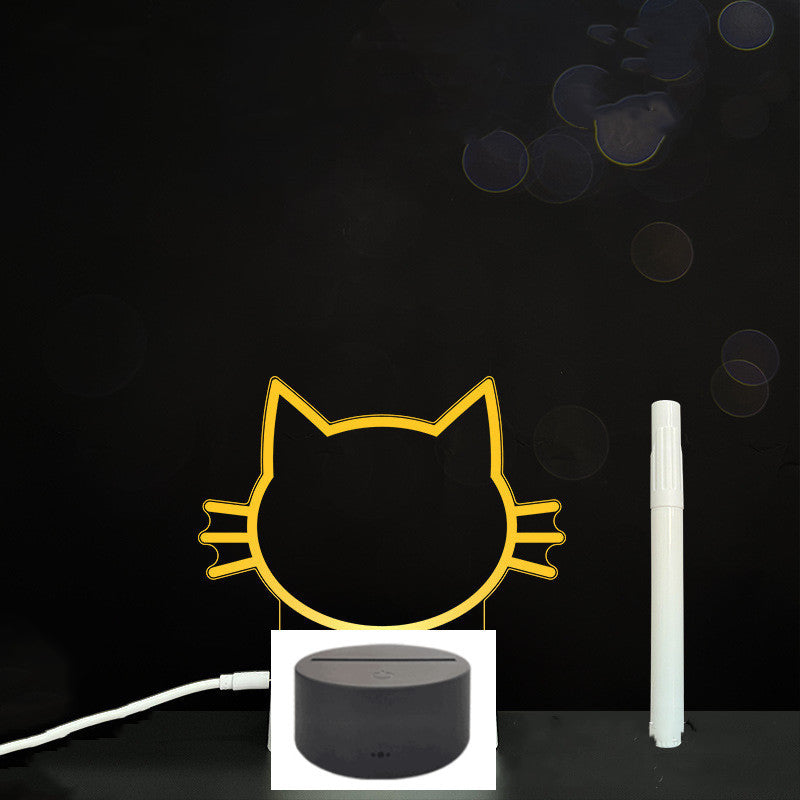 لوحة أكريليك ثلاثية الأبعاد مع إضاءة LED للوحة رسائل بخط اليد