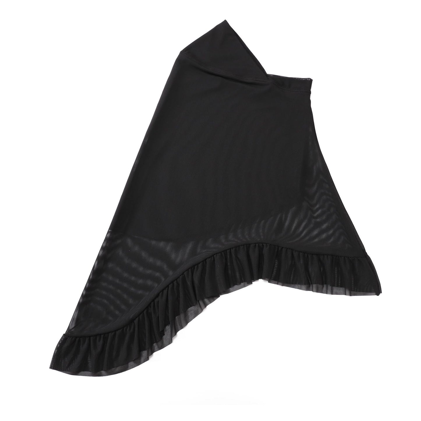 Ruffled Three-dimensional Soft Brim Voile Pullover Scarf