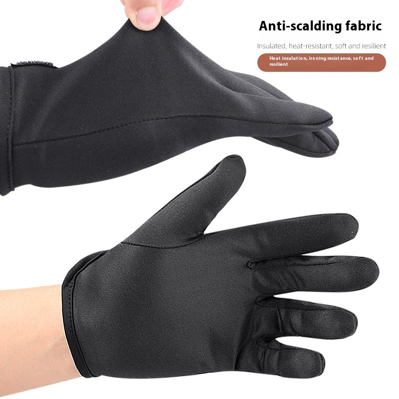 Five-finger Thick Lace-up Hair Gloves Heat Insulation