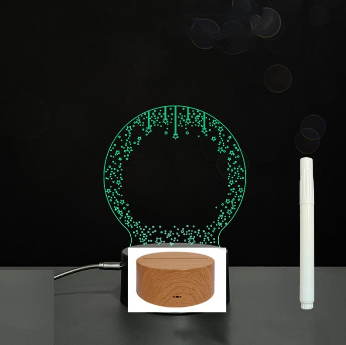 لوحة أكريليك ثلاثية الأبعاد مع إضاءة LED للوحة رسائل بخط اليد