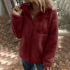 Lambswool Warm Fashion Solid Color Zipper Plush Coat