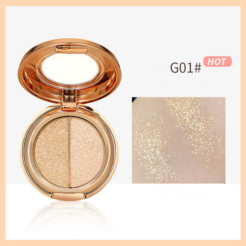 Light Reflecting Milky Way Two-color Eye Shadow Pumpkin Earth Color Matte Orange Bottom Gold Glitter Eye Shadow Plate
