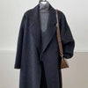 Long Cashmere Double-faced Wool Coat For Women