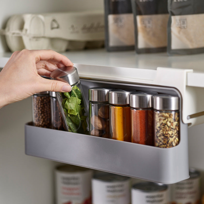 Seasoning Bottle Storage Rack Kitchen Seasoning Bottle Seasoning Box Hanging Spice Jar Storage Rack Household Punch-free