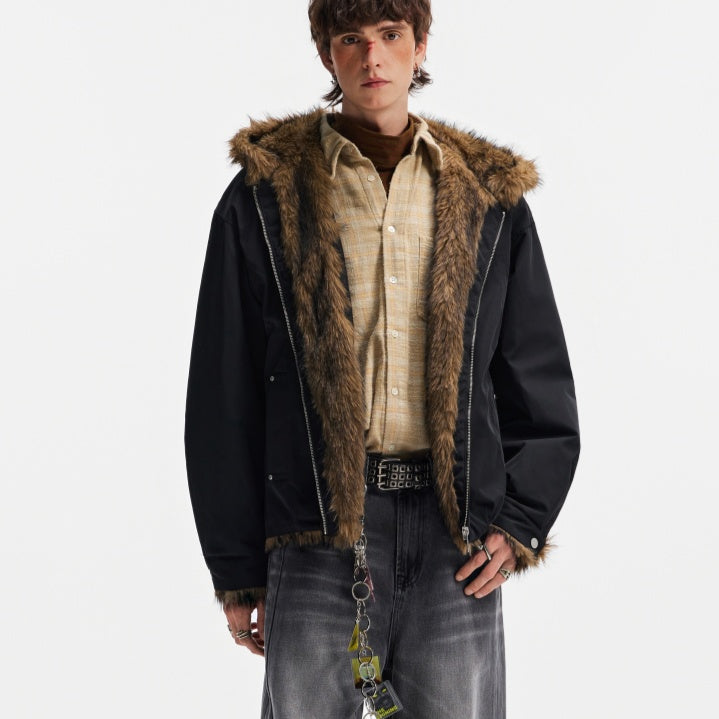 Fur-collar Cotton Jacket For Autumn And Winter Thickened Warm Coat