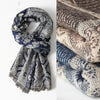 Ethnic Style Casual Men's Cotton Jacquard Scarf Tassel Soft Warm Scarf